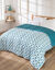 Couette microfibre imprim&eacute; mosa&iuml;ques 200 g/m&sup2; (bleu paon)