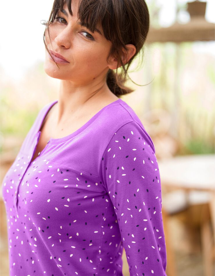Tee-shirt tunisien imprimé manches longues (violine) Tee-shirt tunisien imprimé manches longues (violine)