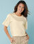 T-shirt manches courtes uni, Spécial Petites (beige clair)