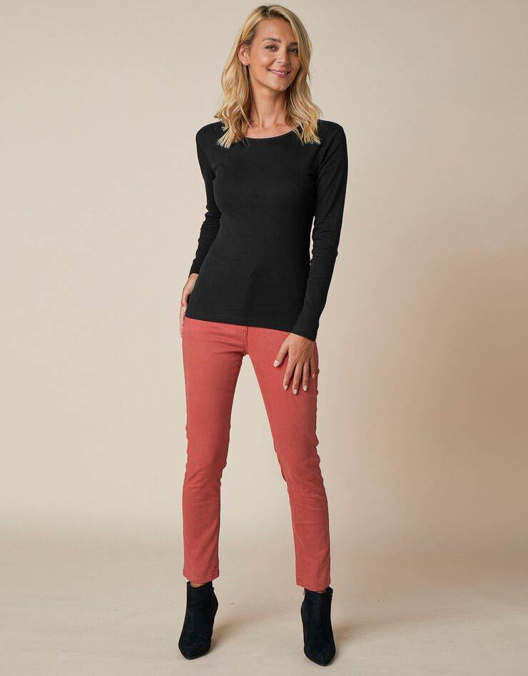 Tee-shirt uni manches longues jersey coton bio (noir) Tee-shirt uni manches longues jersey coton bio (noir)