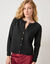 Gilet boutonné, maille moelleuse en laine mélangée (noir)