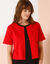 Gilet boutonné manches courtes, maille (rouge carmin)