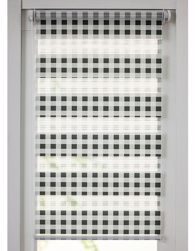Store jour/nuit motif carreaux vichy (blanc / noir)
