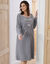 Chemise de nuit polaire imprimé coeur manches longues (gris / rose)