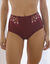 Gainette microfibre tulle brodé Caminata (prune)
