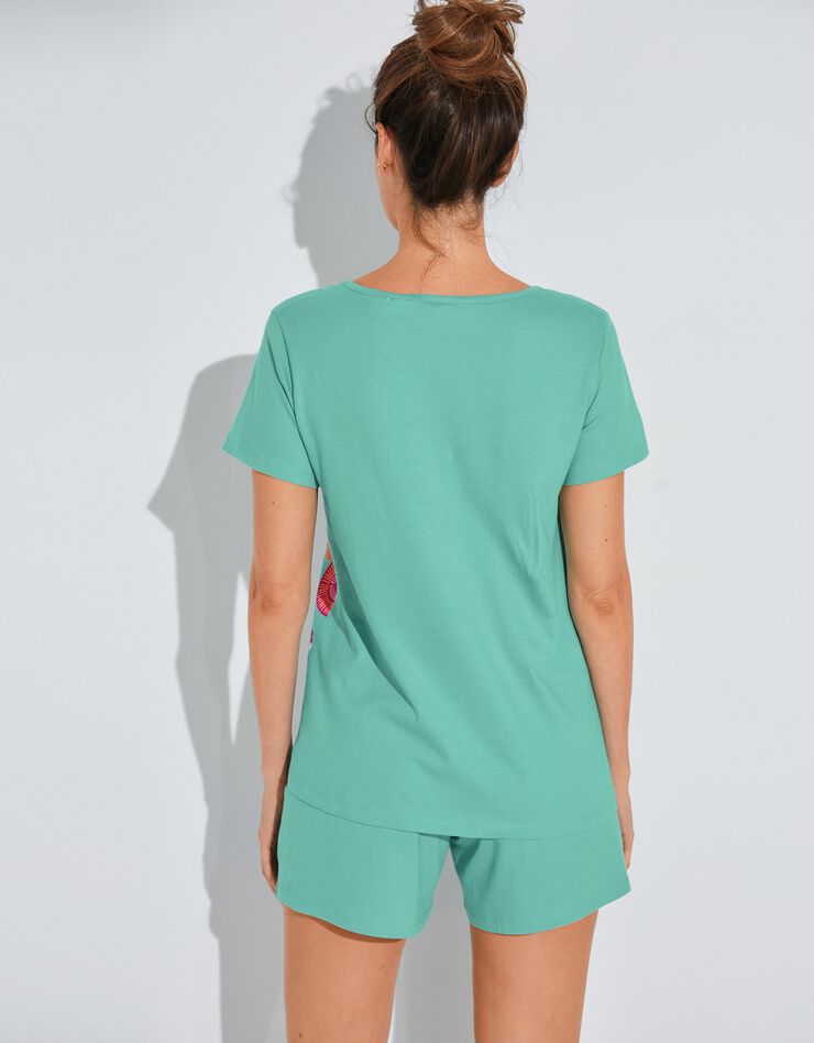 Pyjashort manches courtes imprimé « rosaces » (lagon) Pyjashort manches courtes imprimé « rosaces » (lagon)