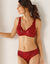 Soutien-gorge forme croisée imprimé animalier brodé Olbia - sans armatures (bordeaux)