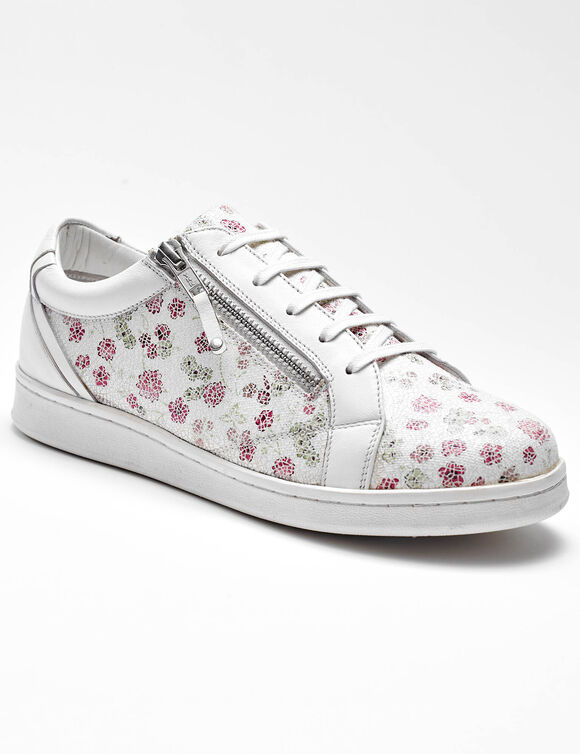 Tennis zippées en cuir perforé (multicolore)