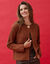 Gilet fa&ccedil;on veste, maille fantaisie (noisette)