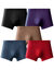 Boxer uni ceinture élastiquée recouverte - lot de 5 (rouge + bleu + noir)