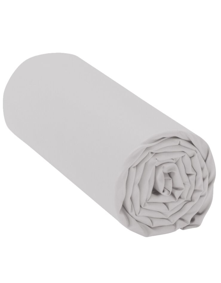 Drap-housse uni microfibre bonnet 28 cm (gris clair)