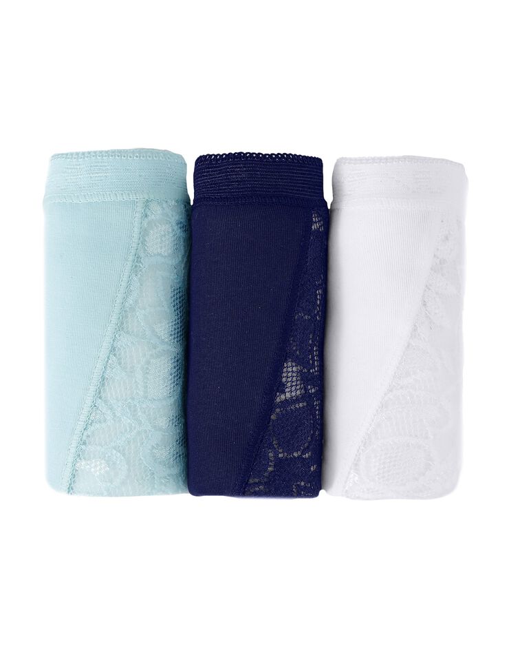 Culotte super maxi dentelle - lot de 3 (ciel + marine + ivoire) Culotte super maxi dentelle - lot de 3 (ciel + marine + ivoire)