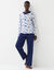 Pyjama femme imprim&eacute; "coeurs" (marine)