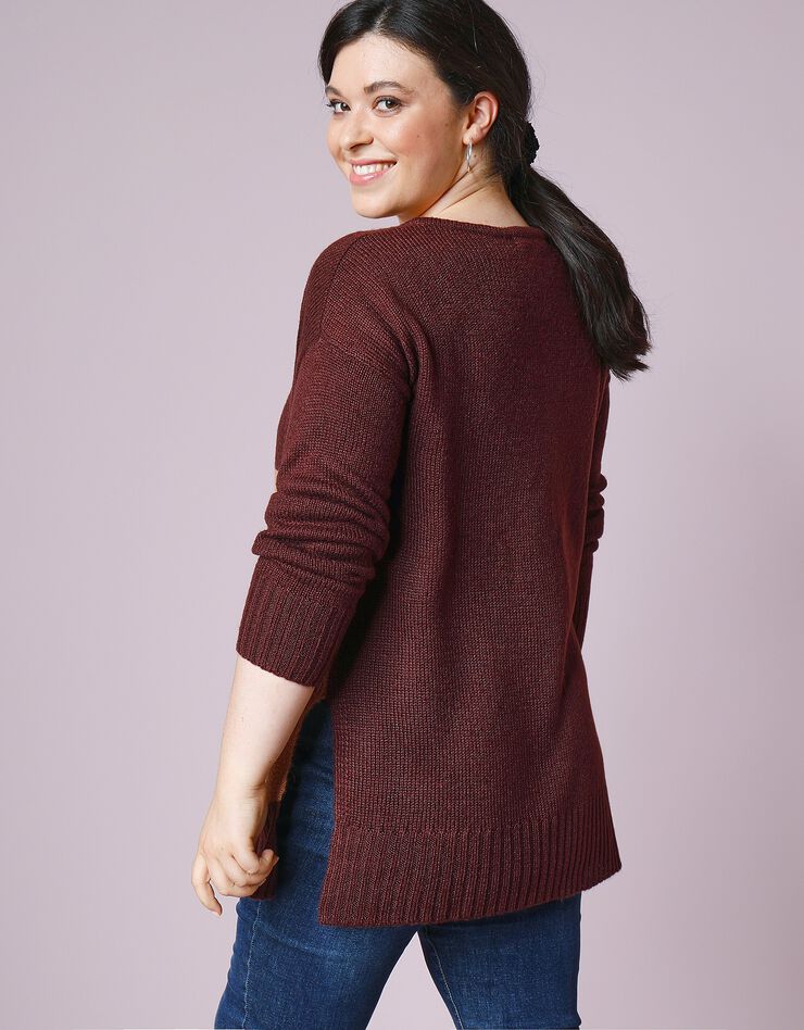 Pull tunique toucher mohair (chocolat / caramel) Pull tunique toucher mohair (chocolat / caramel)
