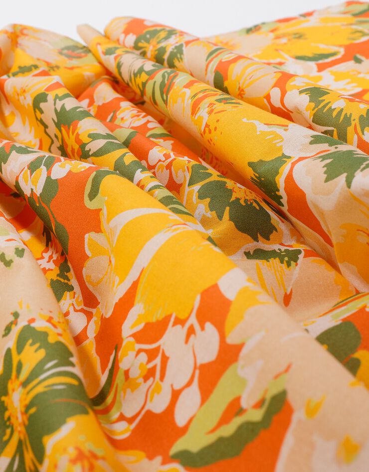 Foulard style chèche fabriqué en France imprimé fleurs, 160 x 70 cm - coton (corail / amande) Foulard style chèche fabriqué en France imprimé fleurs, 160 x 70 cm - coton (corail / amande)