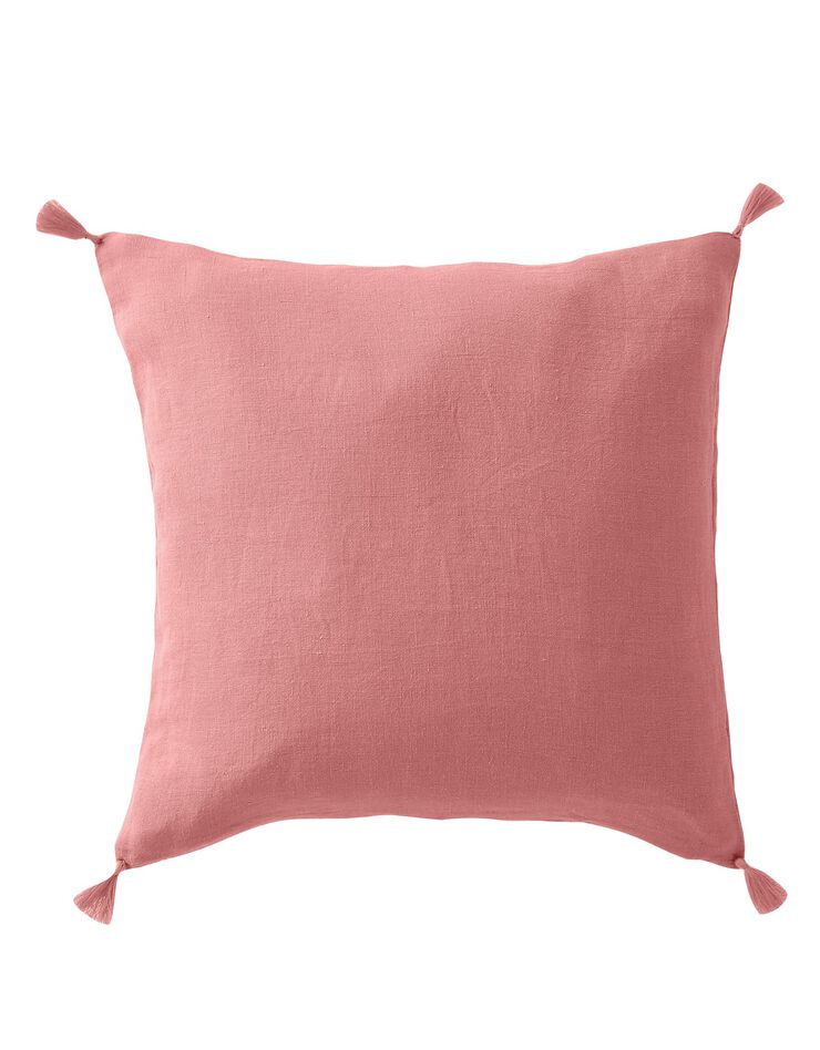 Housse de coussin unie 100% lin lavé - lot de 2 (bois de rose) Housse de coussin unie 100% lin lavé - lot de 2 (bois de rose)