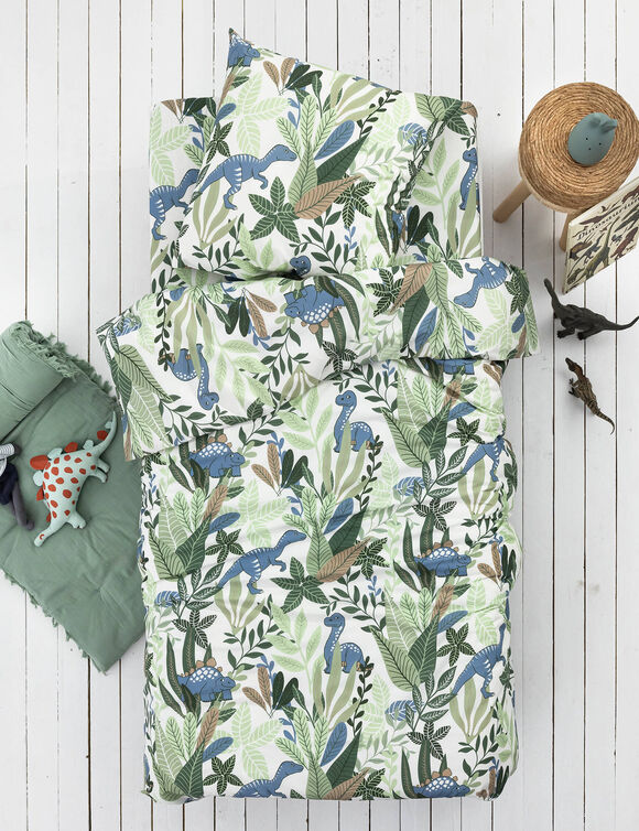 Linge de lit enfant imprimé Diplo - coton (vert)