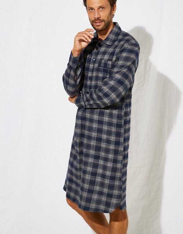 Liquette pyjama pilou carreaux (gris)