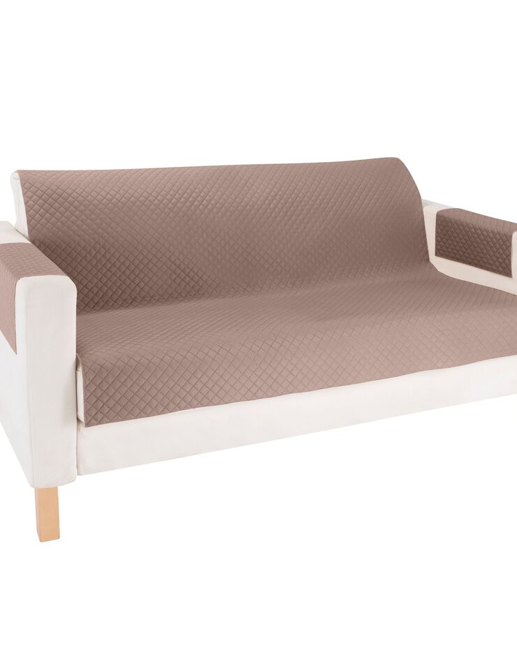 Protège-salon imperméable microfibre matelassé (taupe) Protège-salon imperméable microfibre matelassé (taupe)