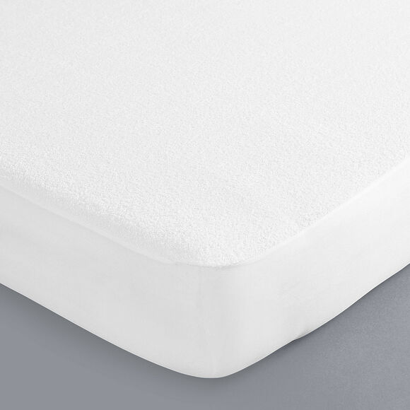 Prot&egrave;ge-matelas &eacute;ponge absorbante coton biologique(**)  (blanc)