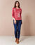 T shirt manches longues imprimé fleuri (cerise)