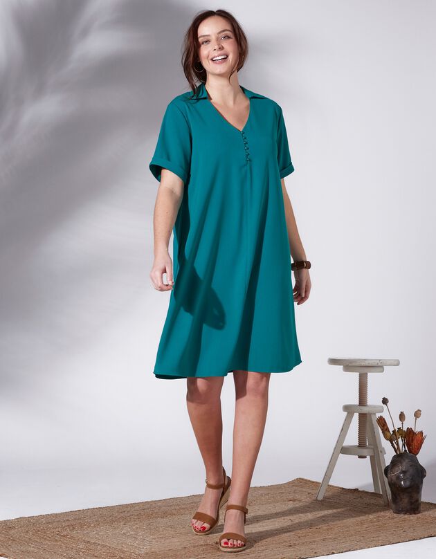 Robe courte forme trapèze (émeraude)