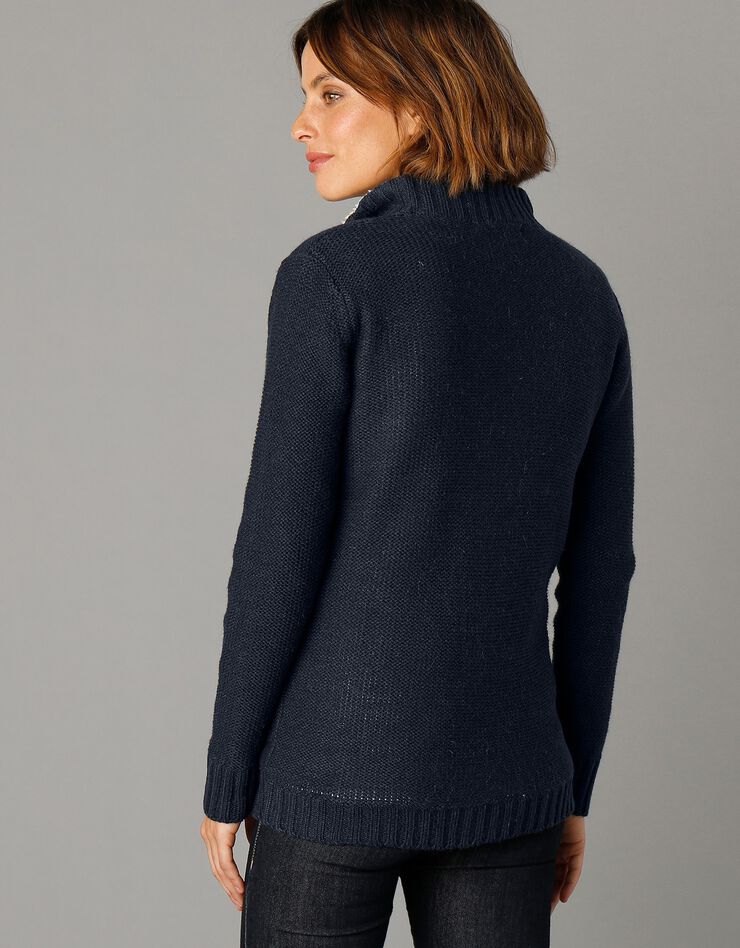 Gilet zippé 30% laine fourré "maille peluche" (marine) Gilet zippé 30% laine fourré "maille peluche" (marine)
