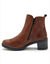 Boots fermeture zipp&eacute;e en cuir, largeur confort (marron)