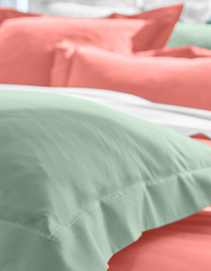 Linge de lit uni polycoton (vert amande)