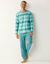 Pyjama coton rayures fantaisie (vert d'eau)