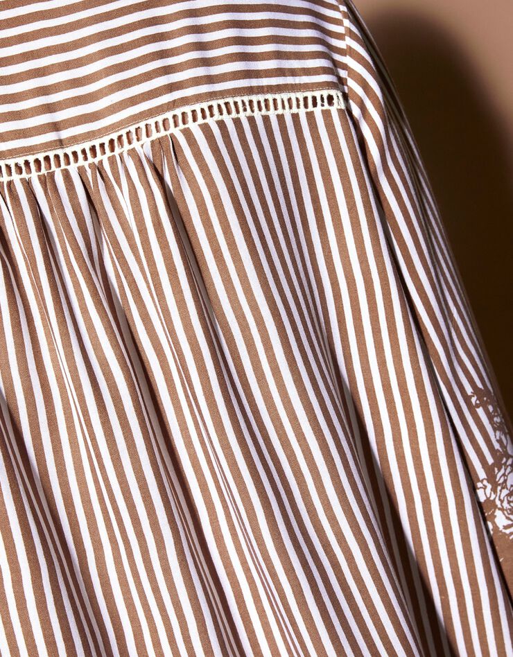 Blouse ample imprimée manches 3/4 pagodes (caramel) Blouse ample imprimée manches 3/4 pagodes (caramel)