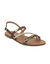 Sandales plates en cuir, Batresse (marron)