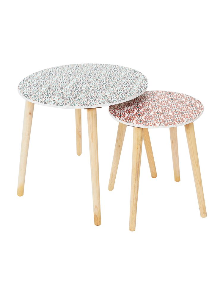 Tables gigognes motifs mosaïque - lot de 2 (multicolore)