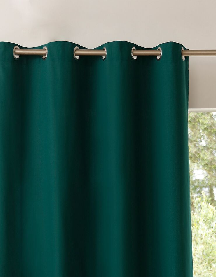 Rideau occultant bachette uni (vert)