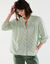 Chemisier broderie anglaise, smocks et col volanté (vert amande)