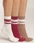 Chaussettes mi-hautes femme Dim - lot de 3 (marron + framboise + ivoire)