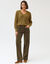 Pull col V, maille anglaise (vert olive)