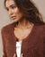 Gilet paletot maille perlée fantaisie (chocolat)