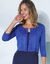 Gilet boléro boutonné (bleu dur)