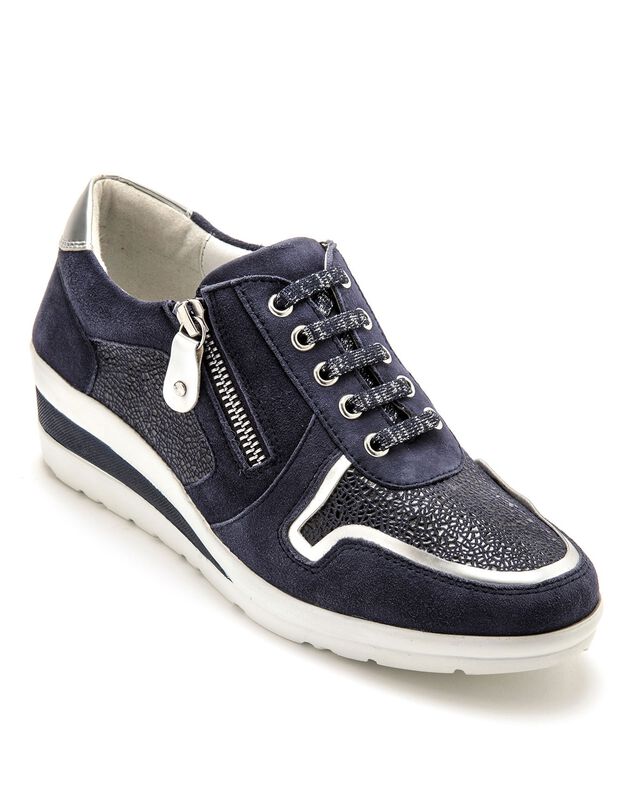 Derbies à lacets, petit compensé (marine)