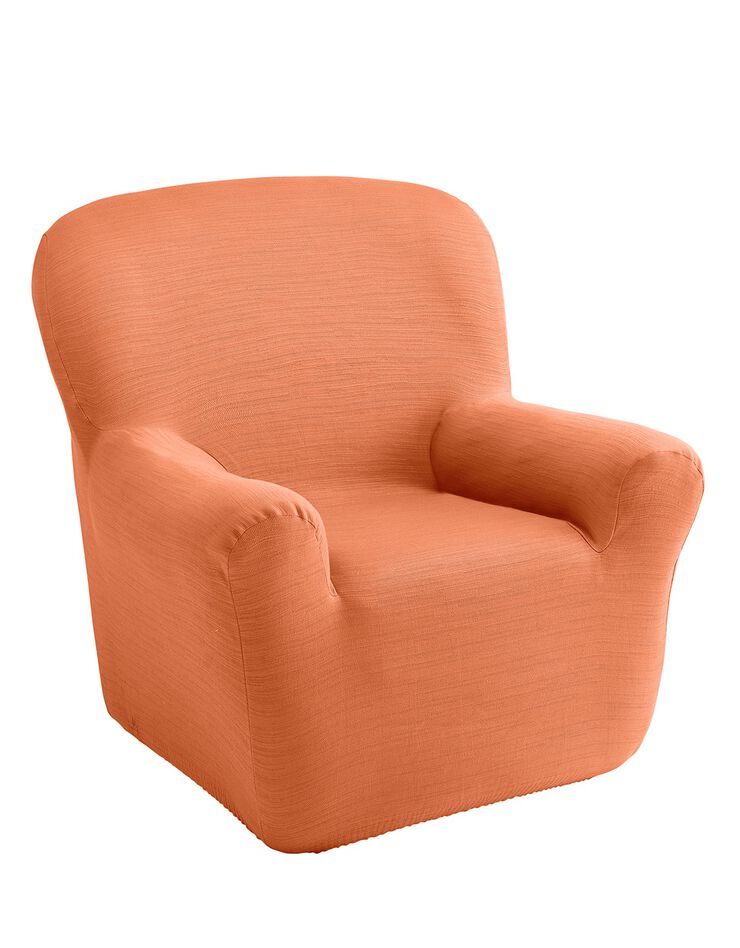 Housse extensible unie canapé fauteuil accoudoirs (paprika)