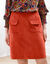 Jupe trapèze en velours (paprika)