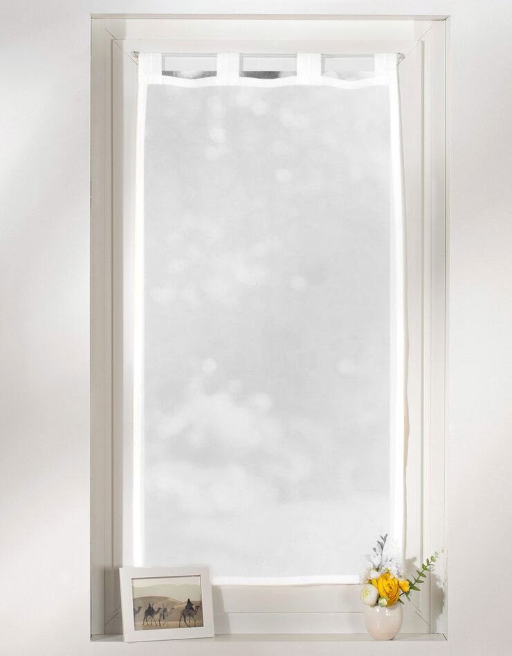 Vitrage droit voile uni finition pattes (blanc)