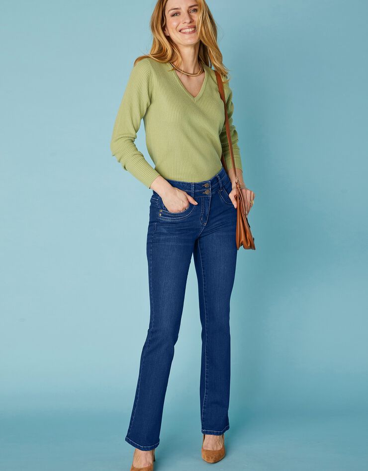 Jean délavé coupe bootcut stretch (dark blue) Jean délavé coupe bootcut stretch (dark blue)