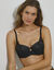 Soutien-gorge forme balconnet en dentelle recyclée "Flower Elegance" - avec armatures. (noir)