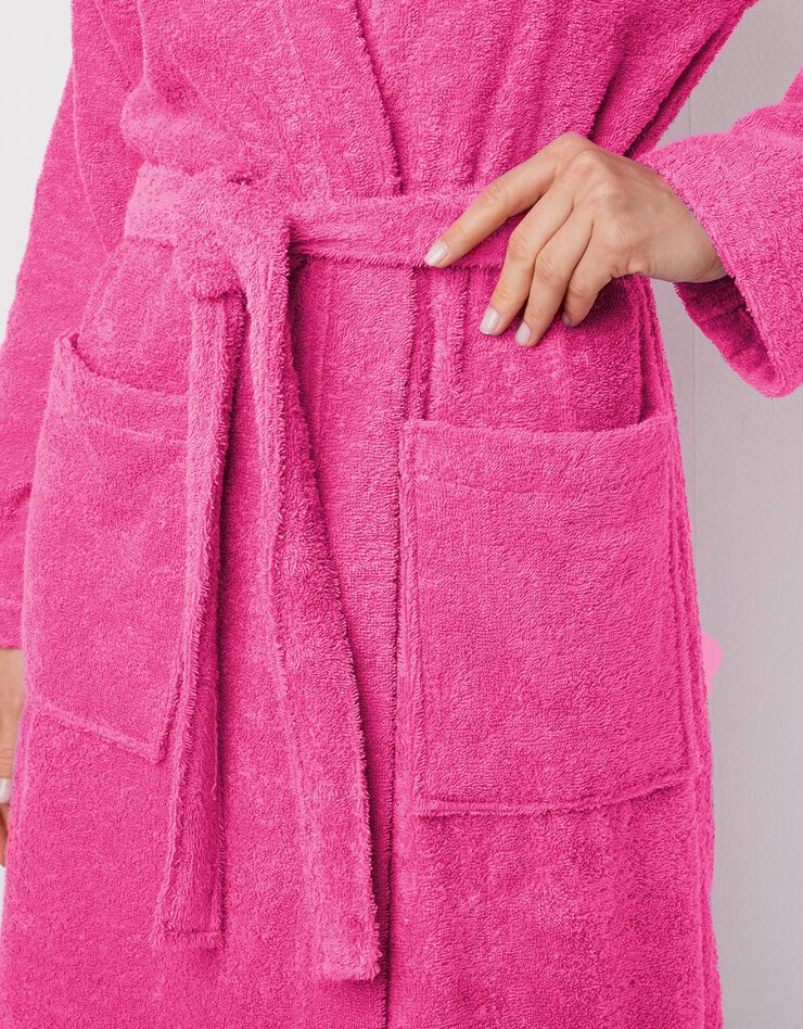 Peignoir mixte adulte col kimono éponge bouclette (fuchsia) Peignoir mixte adulte col kimono éponge bouclette (fuchsia)