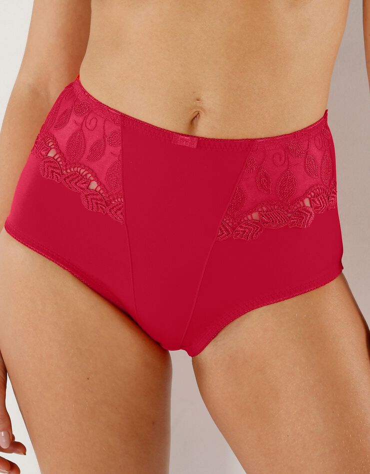 Gainette microfibre et guipure Rima - lot de 2 (rouge) Gainette microfibre et guipure Rima - lot de 2 (rouge)