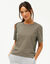 T-shirt bo&icirc;te manches coudes (kaki clair)