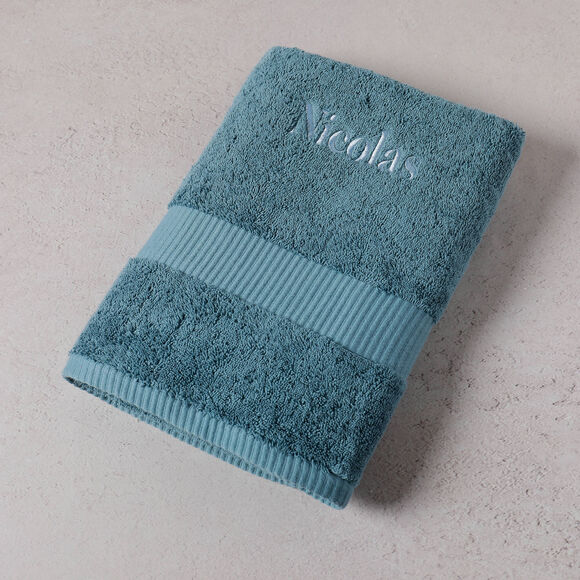 Collection serviettes de bain unies &agrave; personnaliser - gamme premium 640g/m&sup2; (bleu gris&eacute;)