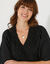Tunique plastron fantaisie doublé, manches kimono (noir)